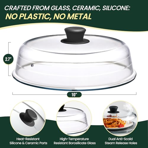 2-in-1 Glass Microwave Splatter Cover and Silicone Place Mat 10" x 12"