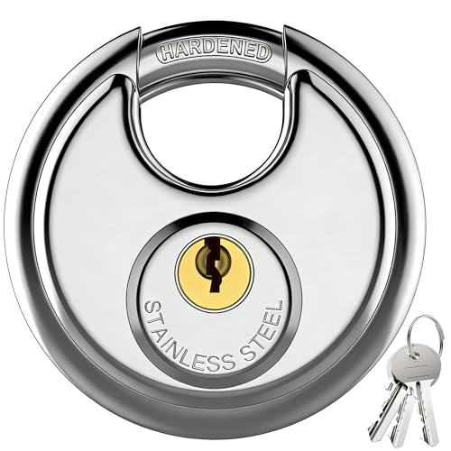 Puroma Large 1 Pack Silver Keyed Padlock 3/8 Inch Steel Outdoor Lock with 3 Keys