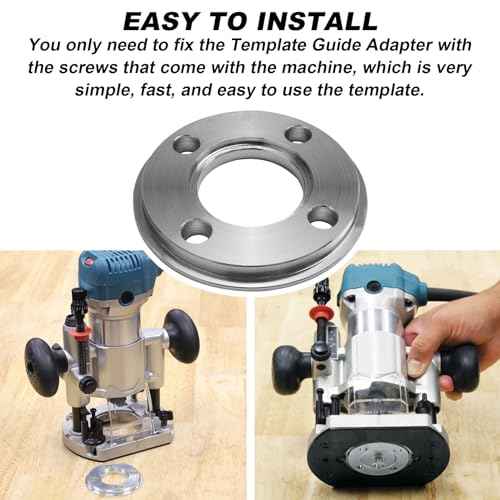 QQZ 321492-3 Template Guide Adapter for Makita Router 3606, 3612, 3621, 3620, Silver