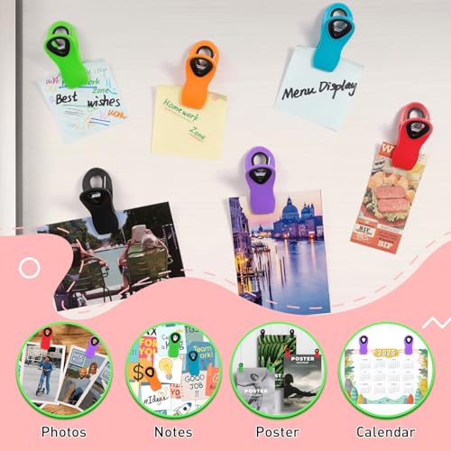 FINDMAG Multi-Color Magnetic Bag Clips - 12 Pack Food Storage & Kitchen Organization