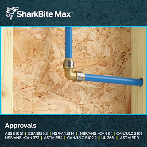 SharkBite Max 1/2 in. Push-to-Connect Brass Elbow Fitting 90-Degree UR248A