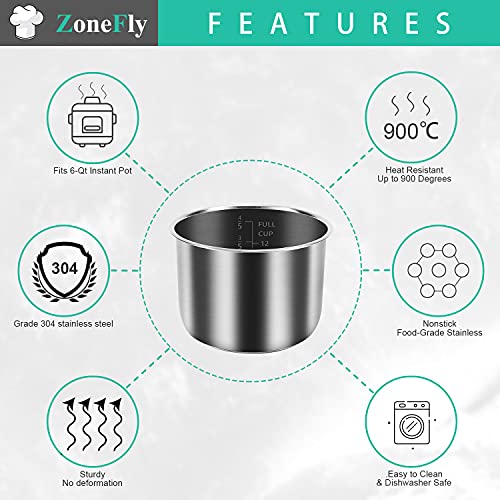8Qt Inner Pot for Power Cooker XL PPC772 PPC780 WAL3 – Stainless Steel 18/8 3-Ply Bottom
