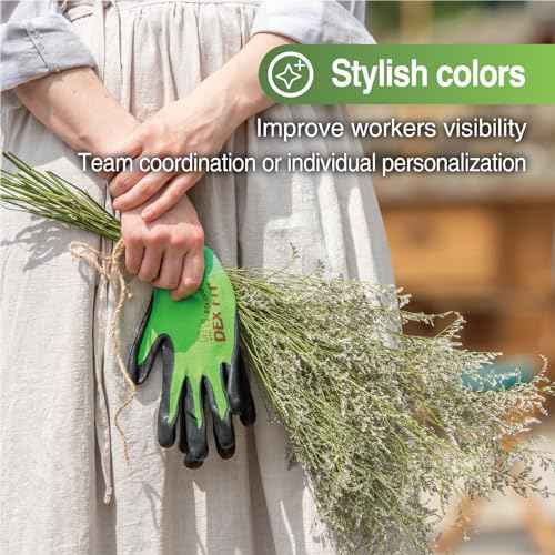 DEX FIT Nylon Work Gloves FN320, 3D Comfort Fit, Power Grip, Lightweight, Touchscreen for Men & Women, Breathable & Flexible for Yard Work DIY Mechanic Warehouse; Black 7 (S)