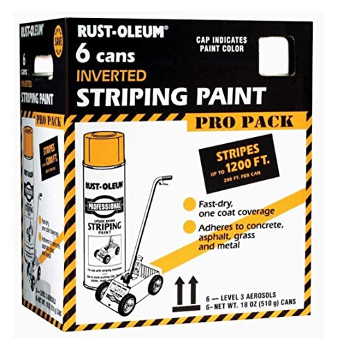 Rust-Oleum Professional Inverted White Striping Spray Paint Pack of 6 - 3 Ounce