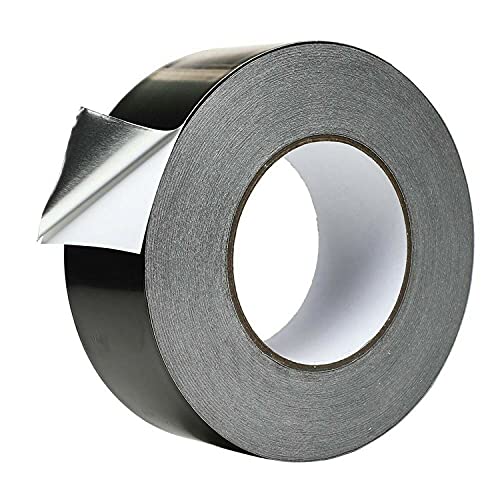 2 Inch 20M Black Aluminum foil Tape, Professional Grade Roll Adhesive Sealing Duct Tape for HVAC, Refrigerator, Freezer, Insulation, Patching Hot & Cold Air Ducts, Sealing, etc. (20M)