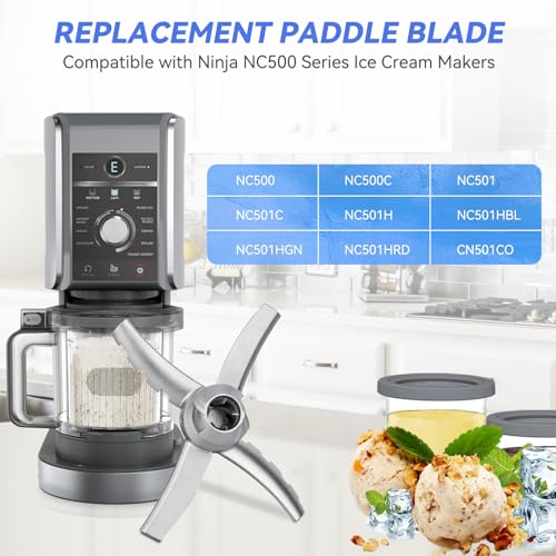GreeSuit Replacement Paddle for Ninja Creami NC501 NC500 Series – Stainless Steel, Dual-Blade