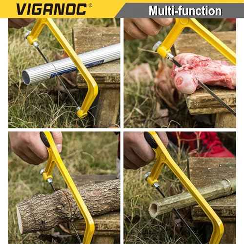 6-inch Mini Hacksaw Frame- 150 mm Extra Fine Cut Junior Handsaws, Hacksaws with Bi-Metal Blade for Wood and Metal