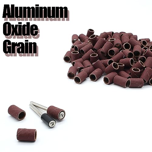 120 PCS 1/4 Inch Sanding Sleeves 120 Grit Sanding Drum and Sleeves Set Oxide Sandpaper Sanding Drum Sanding Bands
