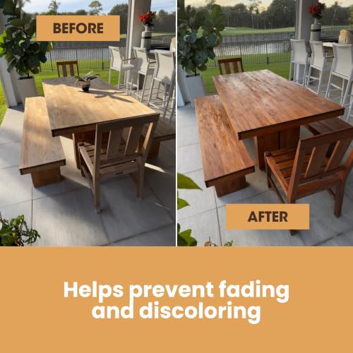 Furniture Clinic Teak Oil 17 Fl Oz - Protect & Restore Indoor & Outdoor Wood Furniture