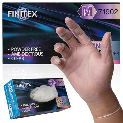 FINITEX Clear Vinyl Gloves Disposable Gloves Food Safe Latex-Free Food Prep Exam Gloves Box of 100/1000