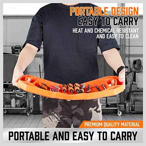 HORUSDY 3-Piece Parts Tray Set, Large Non-Slip Flexible Tool Tray | Tool Organizer Holder for Storage Organizer Screw, Bolts, Washers, Nuts and Small Tools | Tool Storage Gift for Men