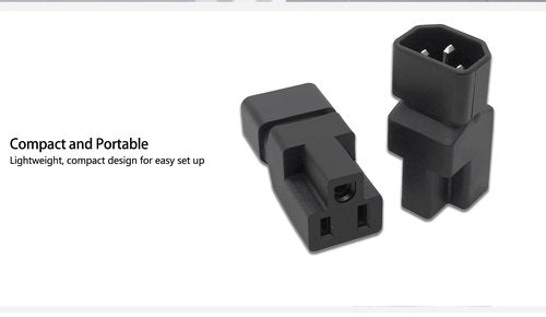 C14 to NEMA 5-15R Adapter 2 Pack, IEC320 C14 Male to NEMA 5-15R Female Power Plug Converter for PDU, UPS, Server, 10A 125V