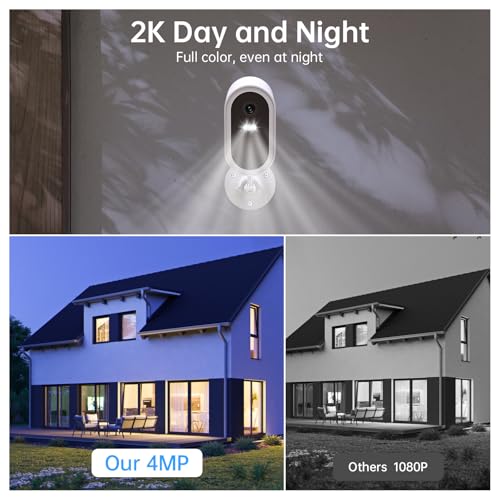 Security Cameras Wireless Outdoor,2K Color Night Vision AI Motion Detection Spotlight Siren Alarm,5G/2.4G WiFi Home Indoor Camera Two-Way Audio,Use Alone or with Recmoment HomeBase