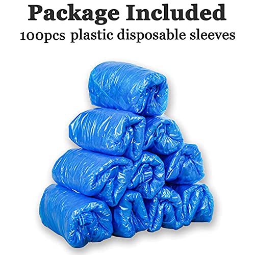 Yzurbu Disposable Arm Sleeves, Plastic Waterproof Oversleeves Protector Covers with Elastic on Cuff