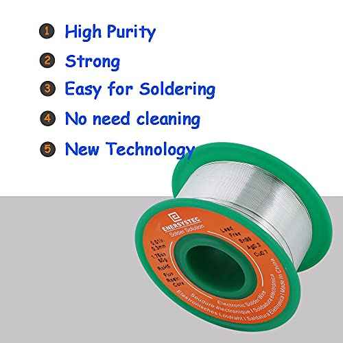 Ultra-Thin Solder Wire 0.01in 0.3mm Rosin Core Flux 2.5, Lead Free Solder Wire Sn99 Ag0.3 Cu0.7 Flow 50g Electronics Soldering Electric Solder