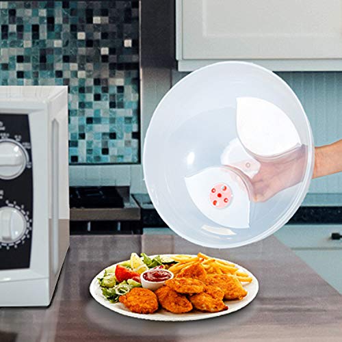 Layron Red 11.5in Microwave Splatter Cover with Grip Handle, BPA Free, Dishwasher Safe