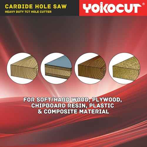 Brad Point Drill Bit Set for Woodworking, Stubby Short Length Drill Bit Set for Wood, 6pcs High Speed Steel with 1/4 Inch Quick Change Hex Shank