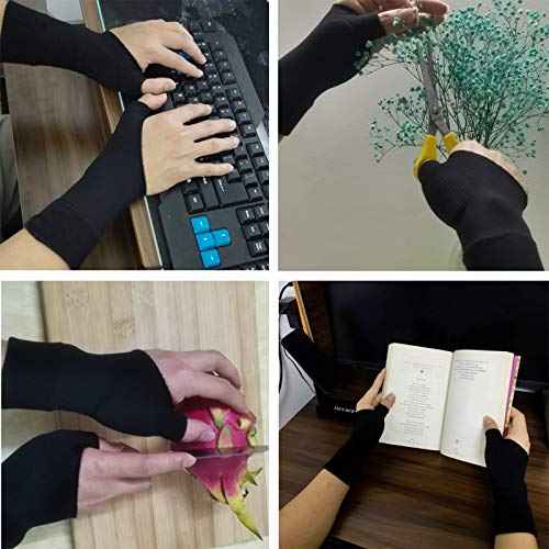 Wrist Thumb Compression Arthritis Gloves(1 Pair),Breathable Wrist Support Brace Fingerless Glove with Gel Thumb Injury Pads,Comfortable Carpal Tunnel Sleeve for Hand Wrist Joint Relieve Pain