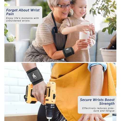 HiRui Wrist Brace (2 PCS) - Adjustable Compression for Carpal Tunnel Arthritis Tendonitis Sprain Pain Relief | Wrist Support Wrist Wraps for Both Hands, Ideal for Sports & Gym Workouts (Black)