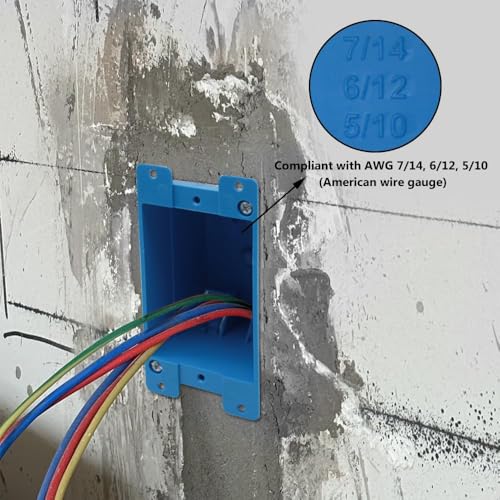 XGGYA 1 Gang Deep Old Work Electrical Outlet Box PVC Fire-Rated 14 cuin