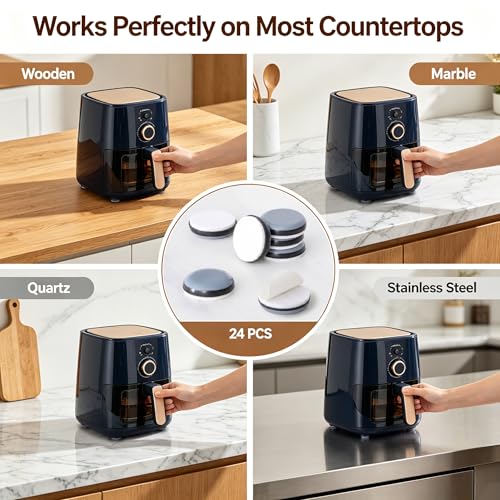 Animal-Gifts 24Pcs 19mm Grey Kitchen Appliance Sliders Self-Adhesive