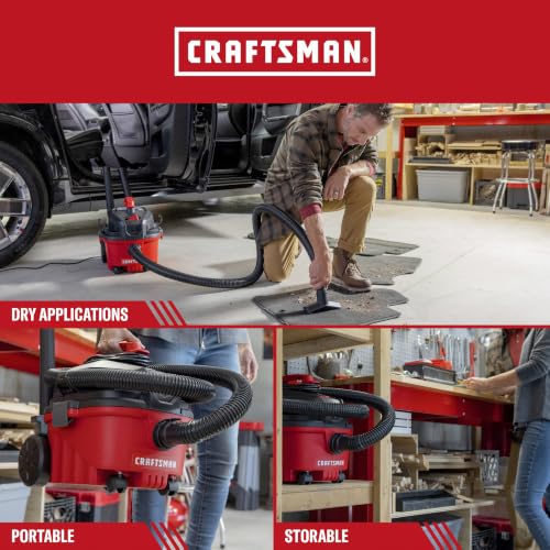 CRAFTSMAN 4 Gallon Wet Dry Shop Vacuum with 5.0 Peak HP, Includes Accessories