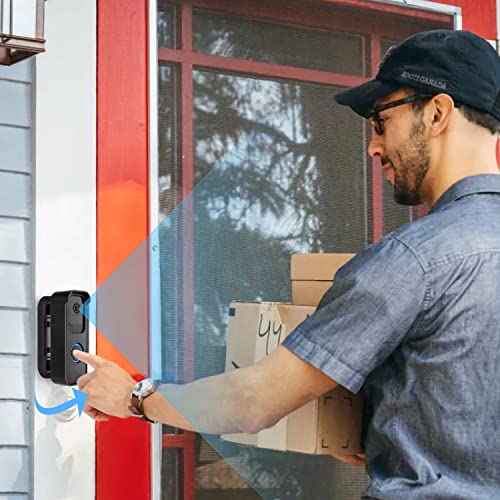 Adjustable Door Mount for Blink Video Doorbell (2021-1st Gen), Adhesive Doorbell Mounting Bracket Accessories for Security System with No Drilling, Not for Blink Video Doorbell (2025-2nd Gen) - Black