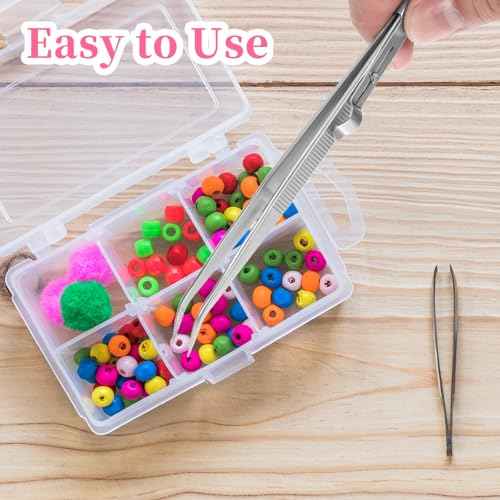 4PCS Piercing Ball Grabber Tool, Stainless Steel 4 Claw Pearl Grabber Jeweler Ball Screw Sprinkle Pen Tweezers with Shovel Head Spoon Decoration Tools for Small Parts Pickup(Black Silver)