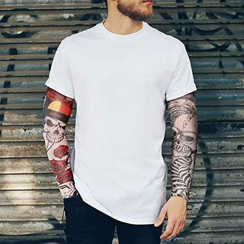 Geyoga 12 Pcs Tattoo Sleeves Fake Arm Sleeves Cover Realistic Soft Elasticity UV Protection for Men Women Working(One Size)