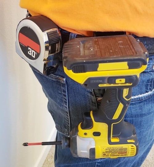 Builder Buddy Minimal Tool Holster - 2X Pack - for Impact Driver, Drill, Tape Measure Tool Holder, Belt Clip