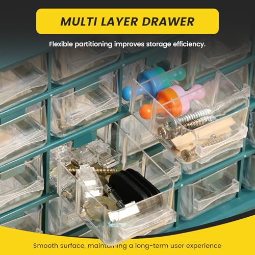 YLMFTNU A Hardware Storage Organizer 25 Drawers with 50 Dividers - PVC Parts Cabinet