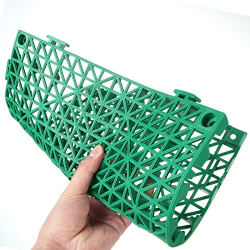 12 Pack 12'' x 12'' Interlocking Rubber Outdoor Flooring Tiles Non-Slip Shower Mat Pool Mats for Floor, Drain, Deck, Pool, Patio, Balcony, Kitchen, Yard (Green)