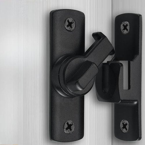 Creative Sliding Door Latches Window Drawers Cabinet Aluminum Alloy Locks Anti-Theft Door Buckle Bolt Home Hardware Tools Black 7.5 * 2.3 * 2.5cm
