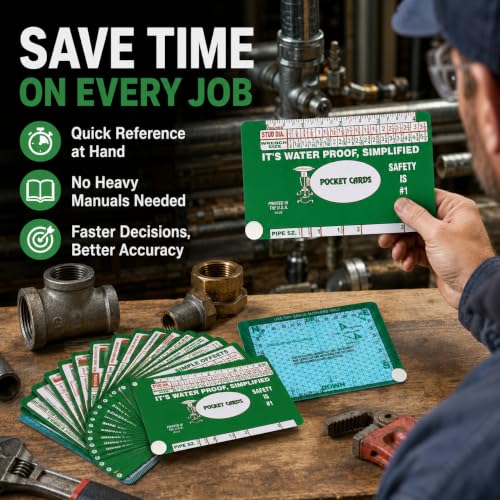 Pipefitter Pocket Reference Cards, Waterproof Charts & Formulas