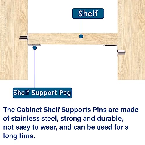 50pcs 5mm Shelf Support Pegs L-Shaped Nickel Plated Cabinet Shelf Pins