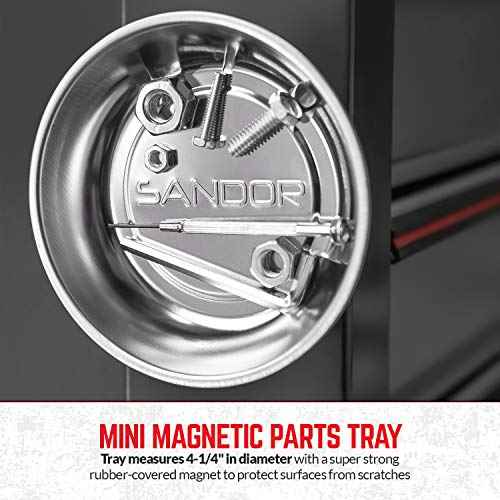 3 Pcs Inspection Tool Set - Magnetic Parts Tray, Telescoping Inspection Mirror, and Extendable Magnet Pick-Up Tool for Screw, Bolts, Nuts, Washers, Pins and Small Metal Parts, Magnetic Tool Tray