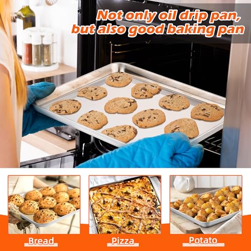 TeamFar 16" x 12" Air Fryer Basket & Tray for Oven – 15.4" x 11.5" Basket, 16" x 12" Tray, stainless steel