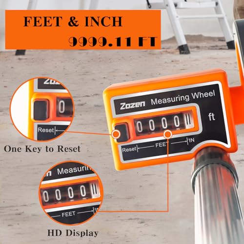 Zozen 4-Inch Measuring Wheel – Feet & Inches, Portable Tape Measure