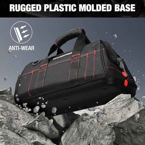 WORKPRO 16-inch Close Top Wide Mouth Tool Storage Bag with Water Proof Rubber Base, W081022A, 16"