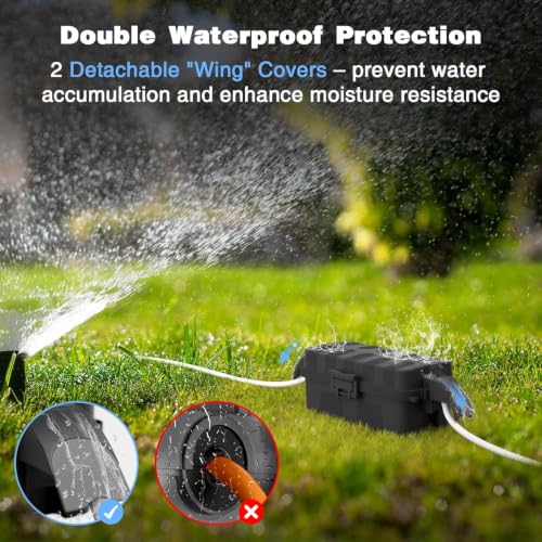 FLEMOON Black IP55 Outdoor Waterproof Electrical Box for Outdoor Plug - 1 Pack
