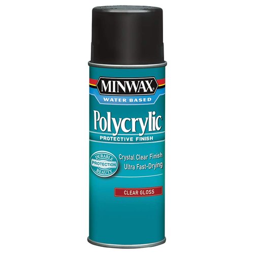 Minwax 35555000 Polycrylic Protective Finish Spray for Wood, Clear Gloss, 11.5 oz. Aerosol Can