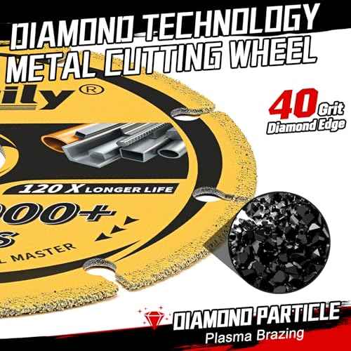 Diamond Cutting Wheel 4 1/2 x 7/8 Inch for Metal, Cut Off Wheels with 5000+ Cuts on Rebar, Steel, Iron and INOX, Angle Grinder Attachment Cutting Blades (1PCS)