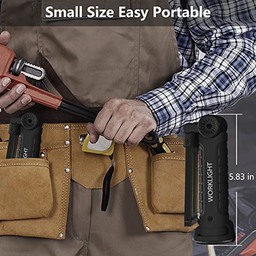 Black Portable Rechargeable Work Light 4 Pack with Magnetic Base & 360° Rotation