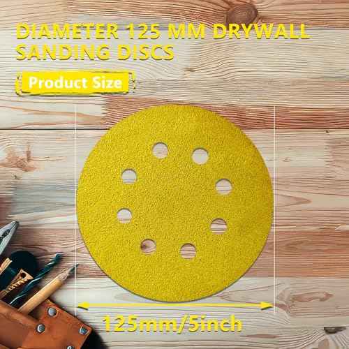 60 Grit 5 Inch Sanding Discs, 8 Hole, Hook and Loop, Sandpaper for Orbital Sander, Wood, Metal, Auto£¨70 PCS£©