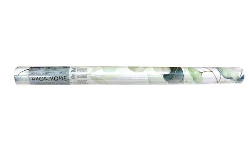 HAOKHOME Peel and Stick Wallpaper Boho Green/White Eucalyptus Leaf Floral Wall Mural Home Nursery Decor Renter Friendly Wallpaper 17.3in x 9.8ft