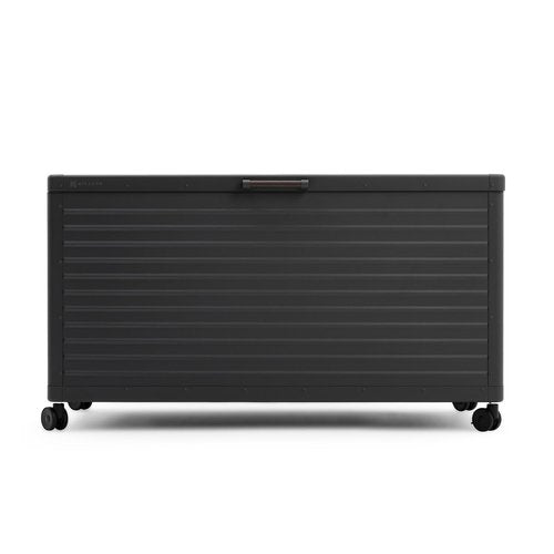 MIRADOR 134 Gallon Large Outdoor Deck Box with Wheels, Storage Box with Lid for Patio Furniture, Garden Tools, Outdoor Cushion, Charcoal