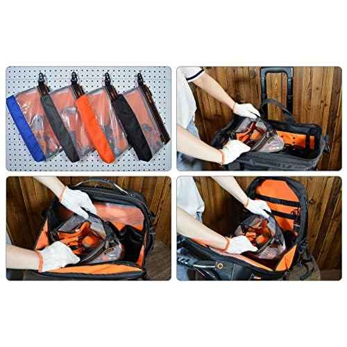 WELKINLAND Clear Tool Pouch, 4PCS Tool pouches, 13" Tools pouch, Zipper tool pouch, Tool pouch bag, Tool bag organizer, Small tool bag, Small tool pouch, Small tool bags, Tool pouches with zipper