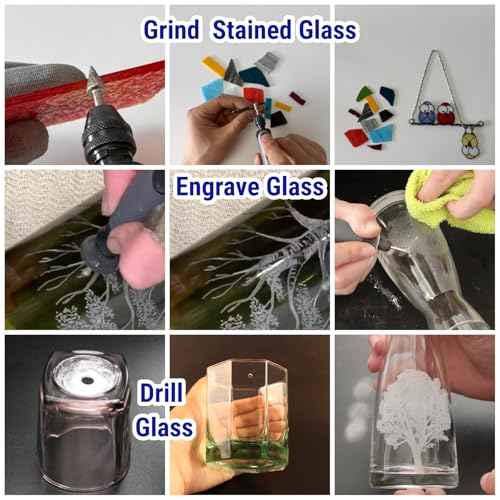 20Pcs 46-Grit Diamond Grinder Bit 1/8" Shank Compatible with Dremel Rotary Tool Attachment Accessories Grinding Burrs for Stone Glass Resin Porcelain Ceramic Quartz Glaze Steel Carve Engrave Polish