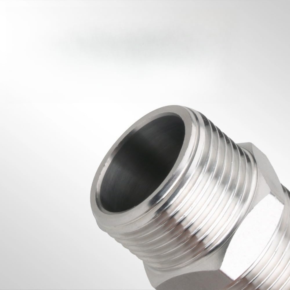 2PCS Shower Hose Extension Connector, Male NPT 1/2 to Male NPT 1/2 Shower Hose Extender Fitting Extra Long Joint, Used to Connect Two Hoses