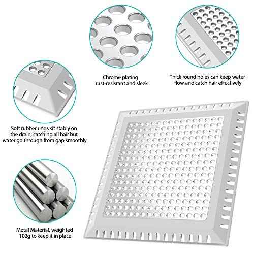 Hair Catcher/Drain Strainer/Shower Drain Cover for Bathroom Floor Drain, Stainless Steel and Silicone (Patented Product)